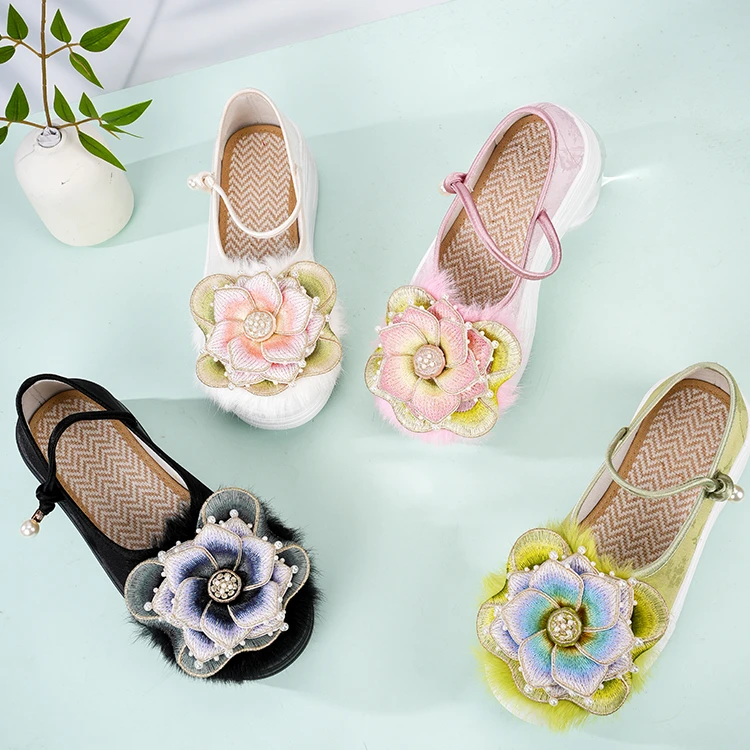 【38周年庆夏季】七彩宝莲鞋民族鞋手工鞋厚底绣花鞋民族风1913-62