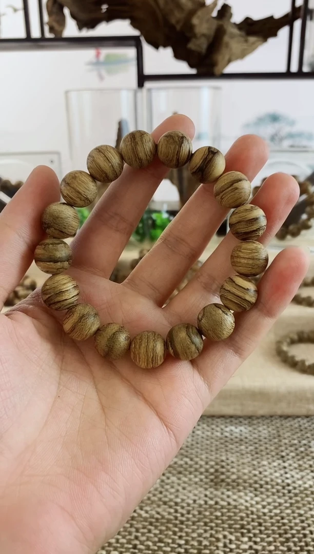 手串沉香正区达拉干百年老料虎斑13+MM手串