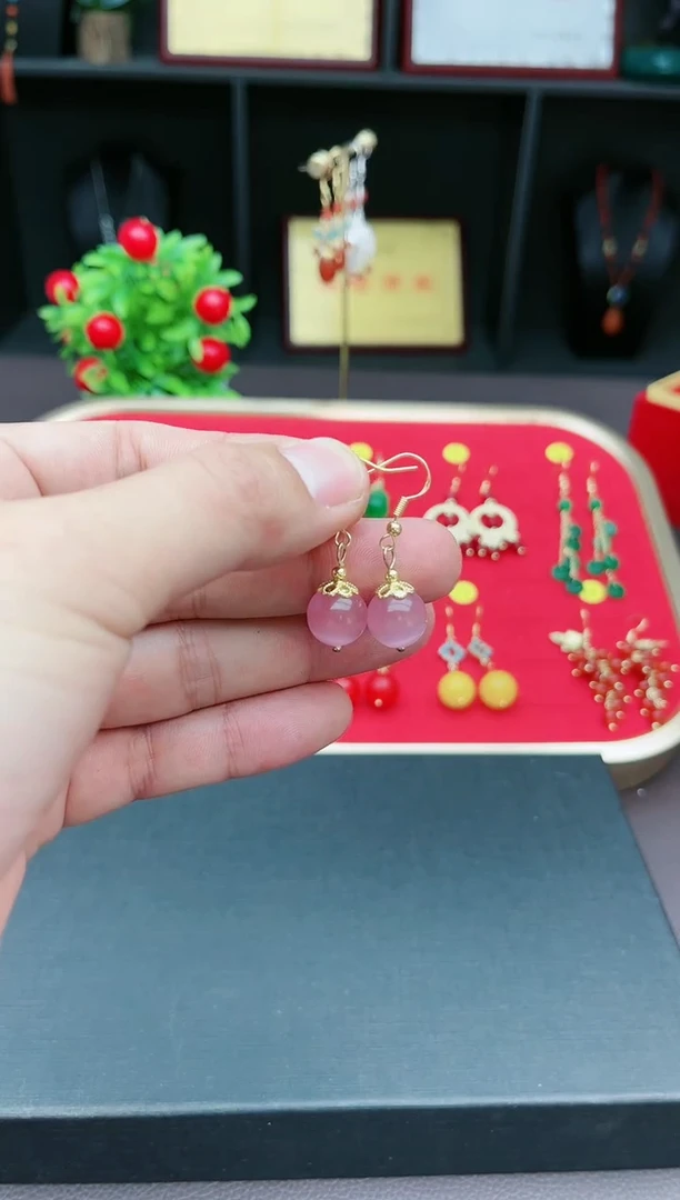 【闪购商品】玛瑙/玉髓耳钉银S925镶嵌301000