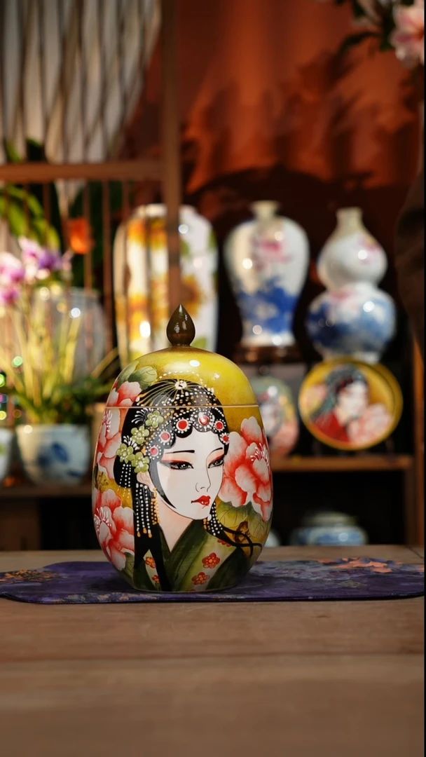 当代景德镇设计师釉下手绘陶瓷花瓶