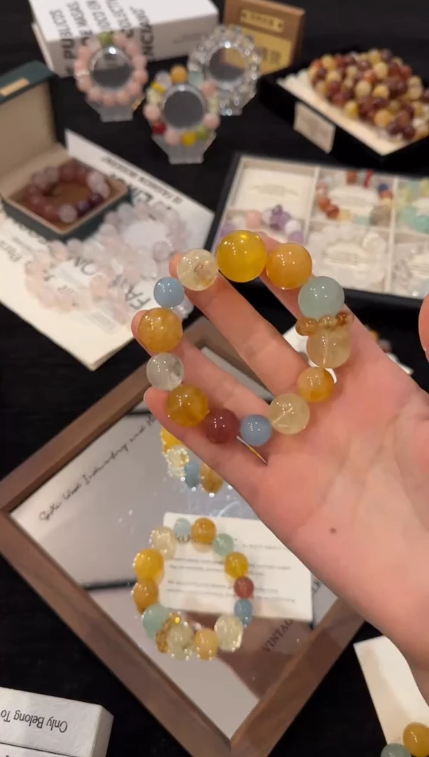 未镶嵌手链水晶多宝x3163