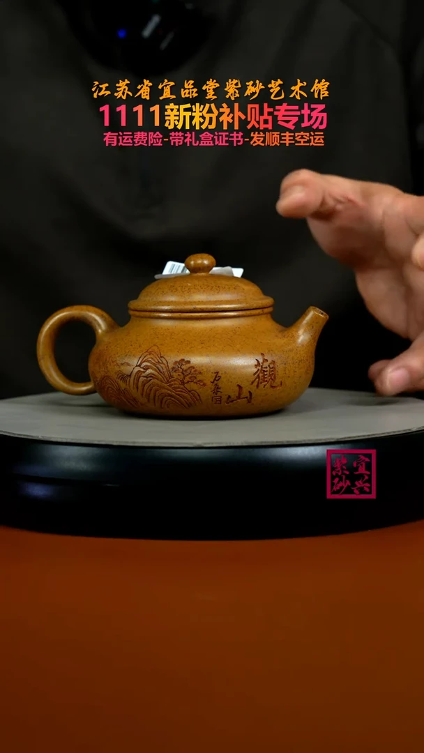 茶壶紫砂陈景明龙骨金砂柴烧观山容天280CC