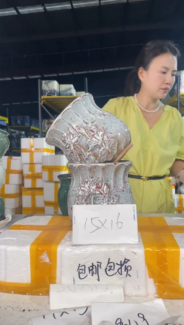 宜兴紫砂粗陶花盆16/18