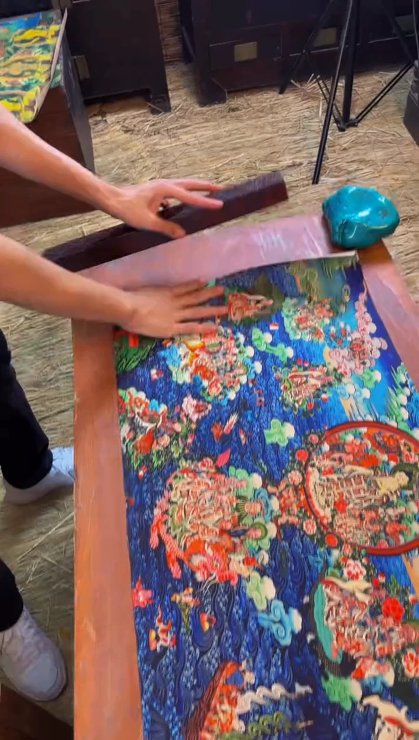 装裱画精品手绘唐卡链接--A007