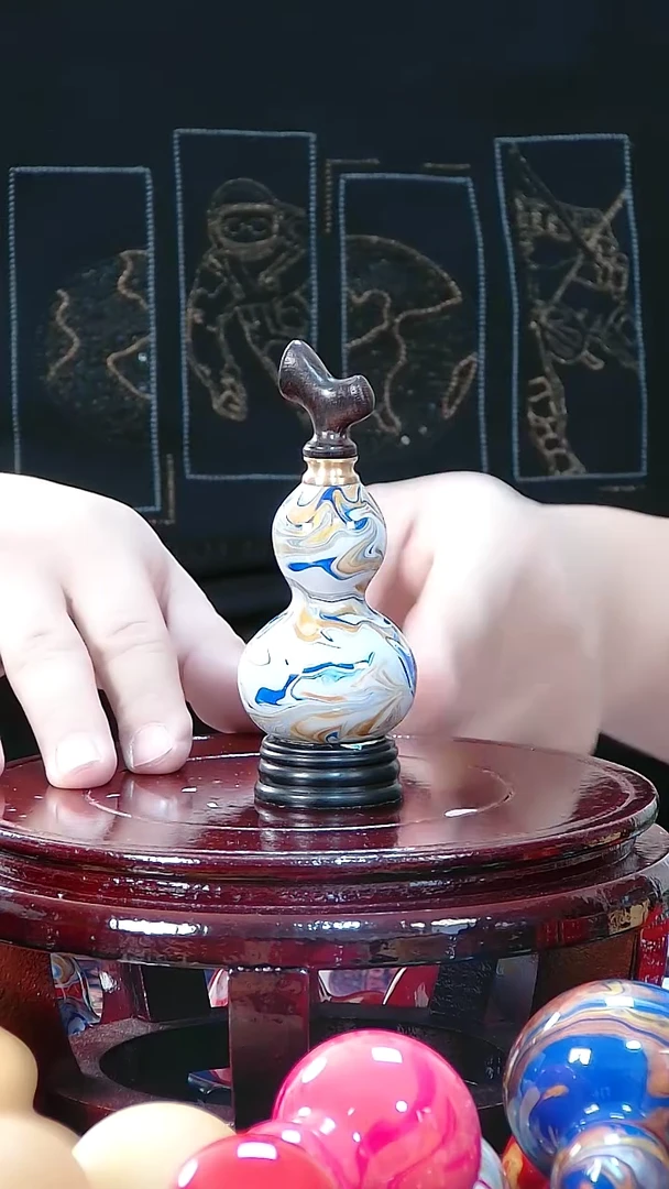 藤****月青花系列葫芦摆件把件  669