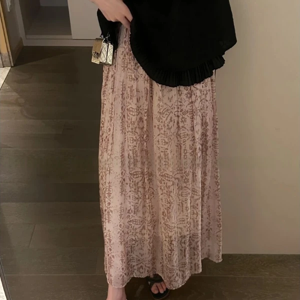 翩然裙~高级感天丝垂感显瘦半身长裙57153