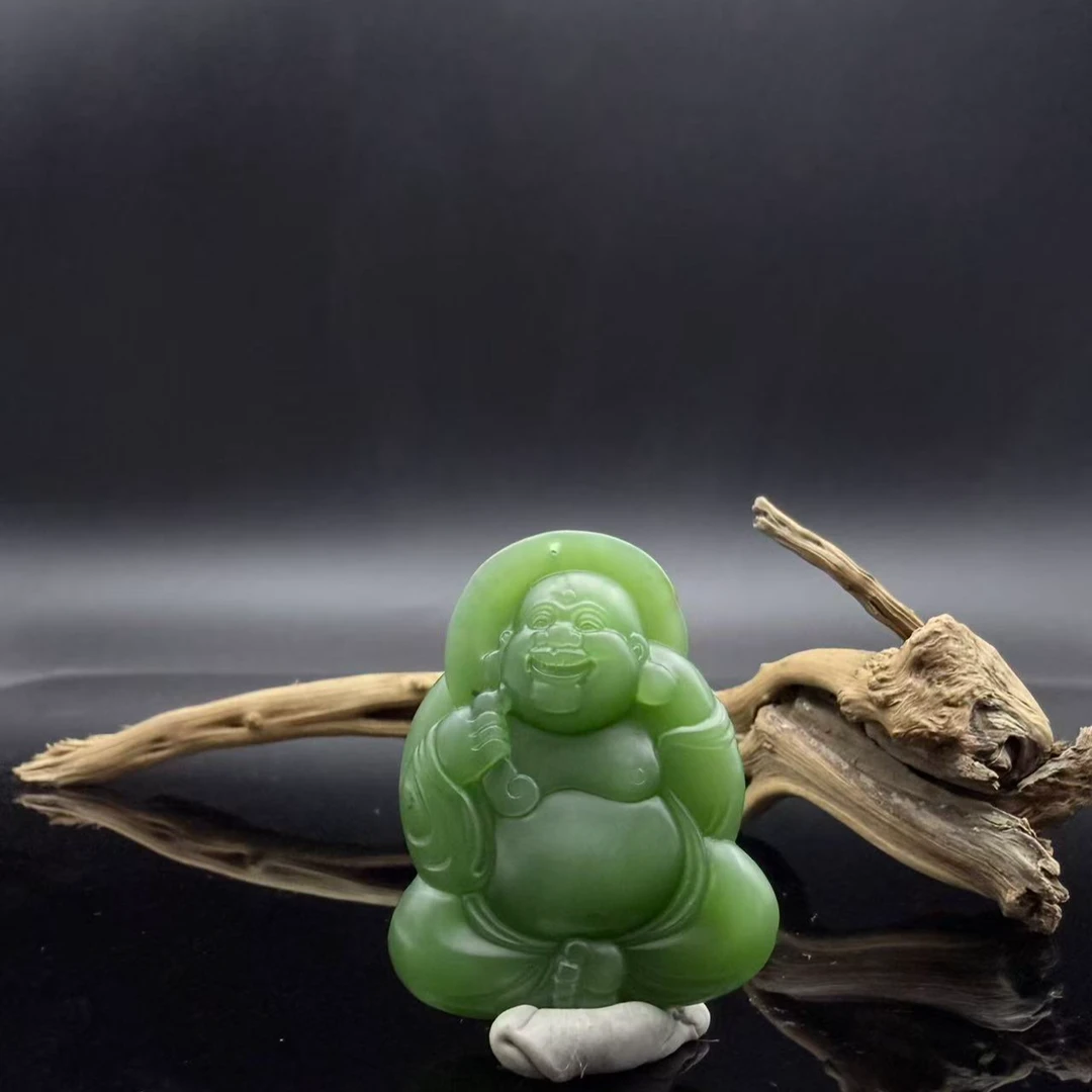 和田玉碧玉佛公吊坠