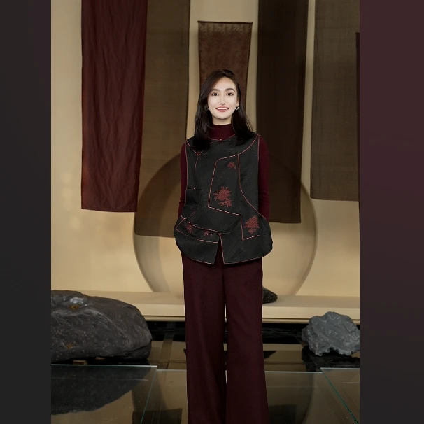 【栖香锦】香云纱  刺绣 马甲