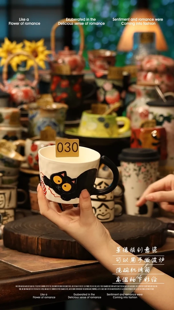 陶瓷景德镇高温釉下彩手工手绘款式@A0763@