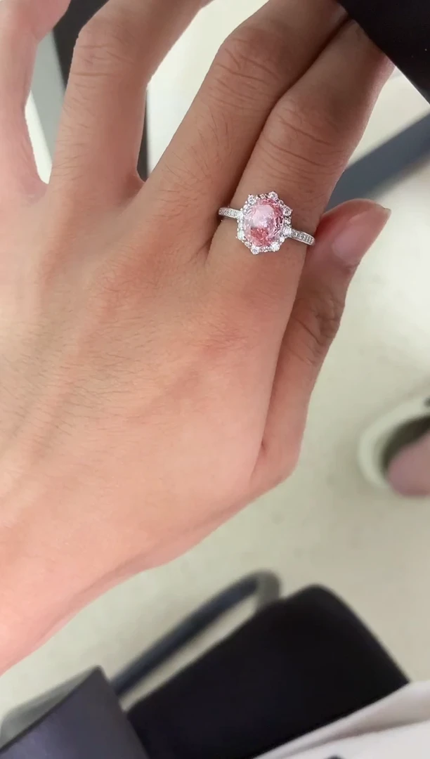 戒指彩色蓝宝石银S925镶嵌1111