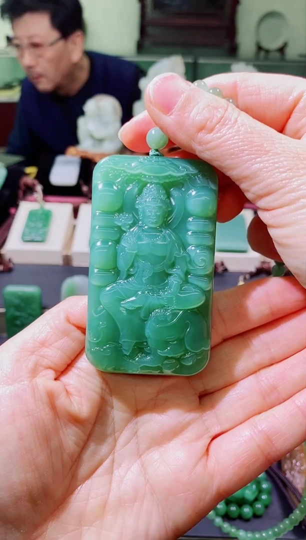 【闪购商品】和田玉（碧玉）挂件未镶嵌和田玉碧玉普贤菩萨