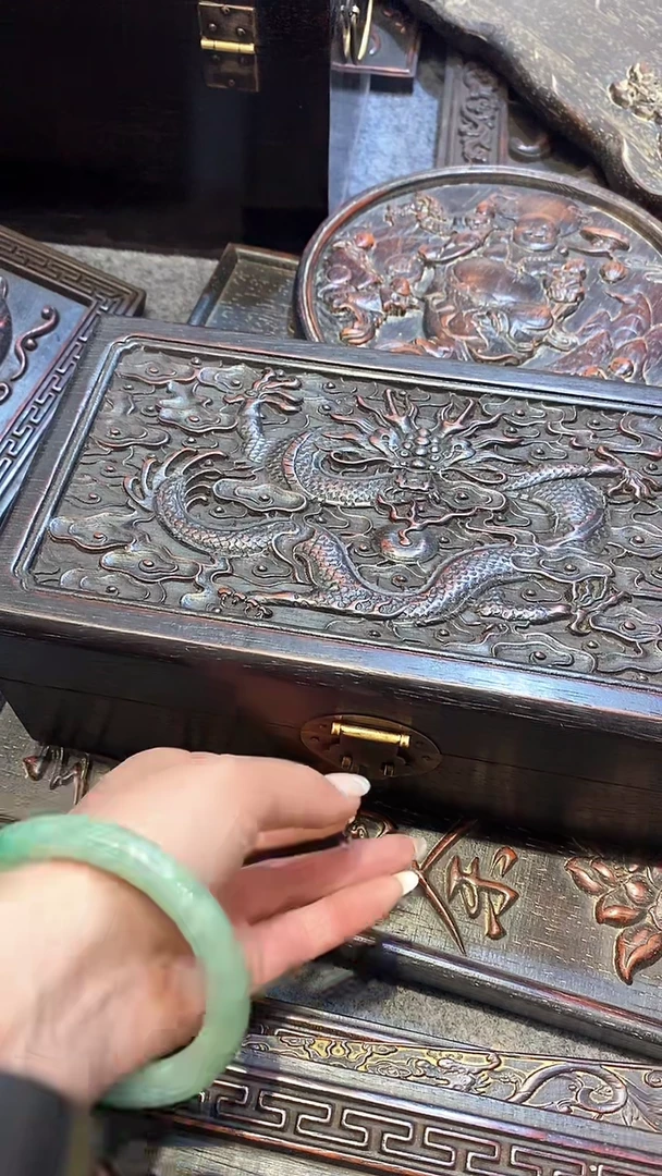 木紫檀木雕刻板一物一拍