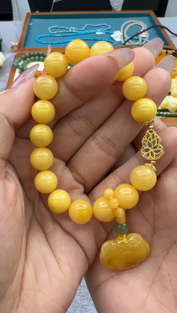 【闪购商品】琥珀手链未镶嵌106秒拍号