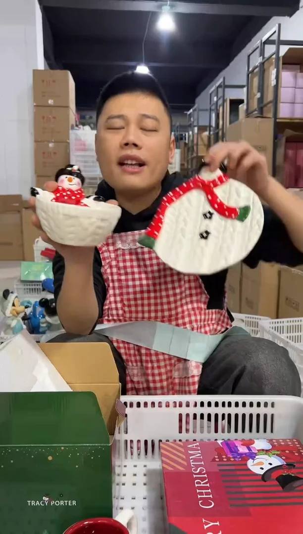 【闪购商品】杯原盒雪人碗加特雷西原盒雪人盘子2件套