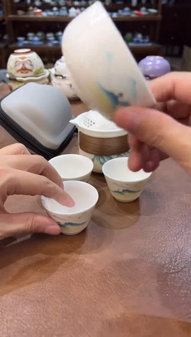 真的很便宜超好看会开片的旅行茶具