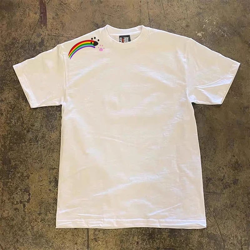JSC POP 2025新款创意彩虹印花纯棉夏季短袖T恤宽松休闲男女同款i