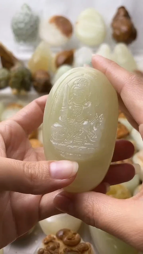 石材古青石棉纹正常不退换文殊菩萨