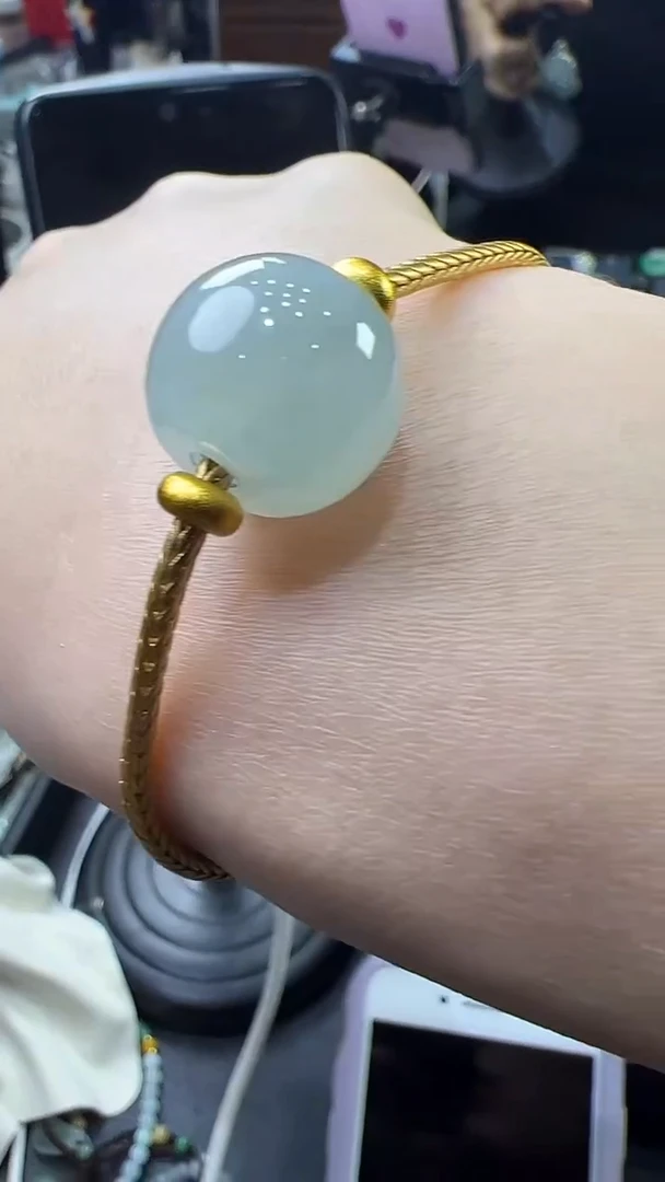 未镶嵌挂件翡翠路路通手链