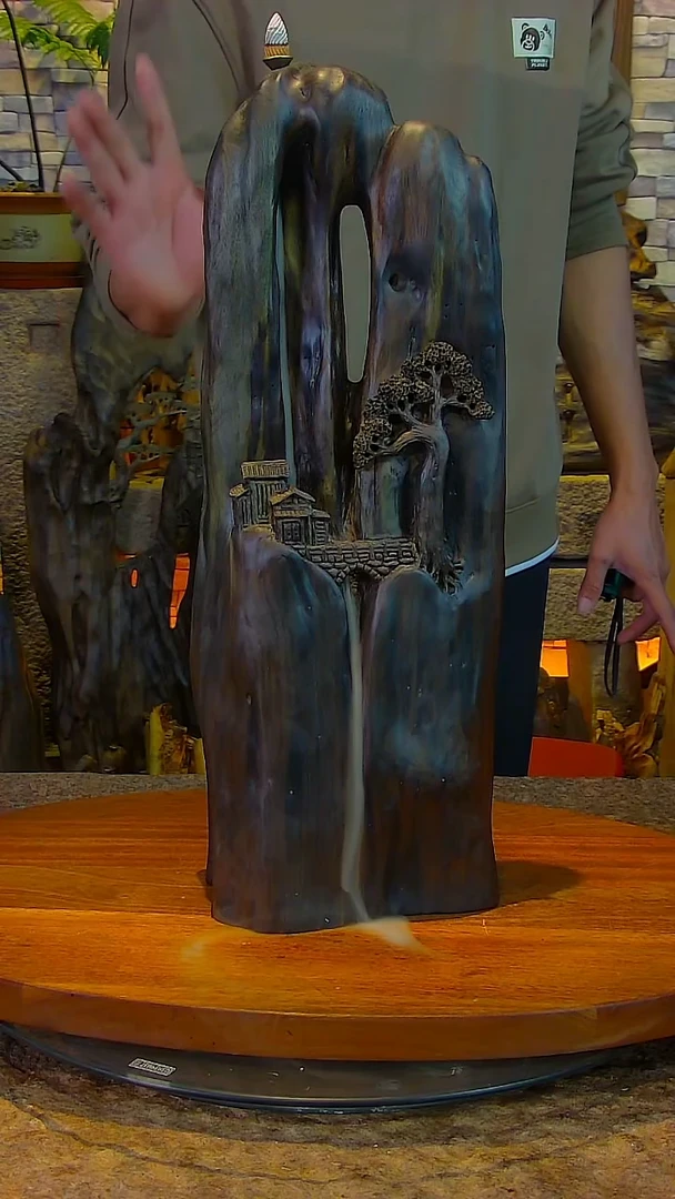 木金丝楠阴沉木山水摆件