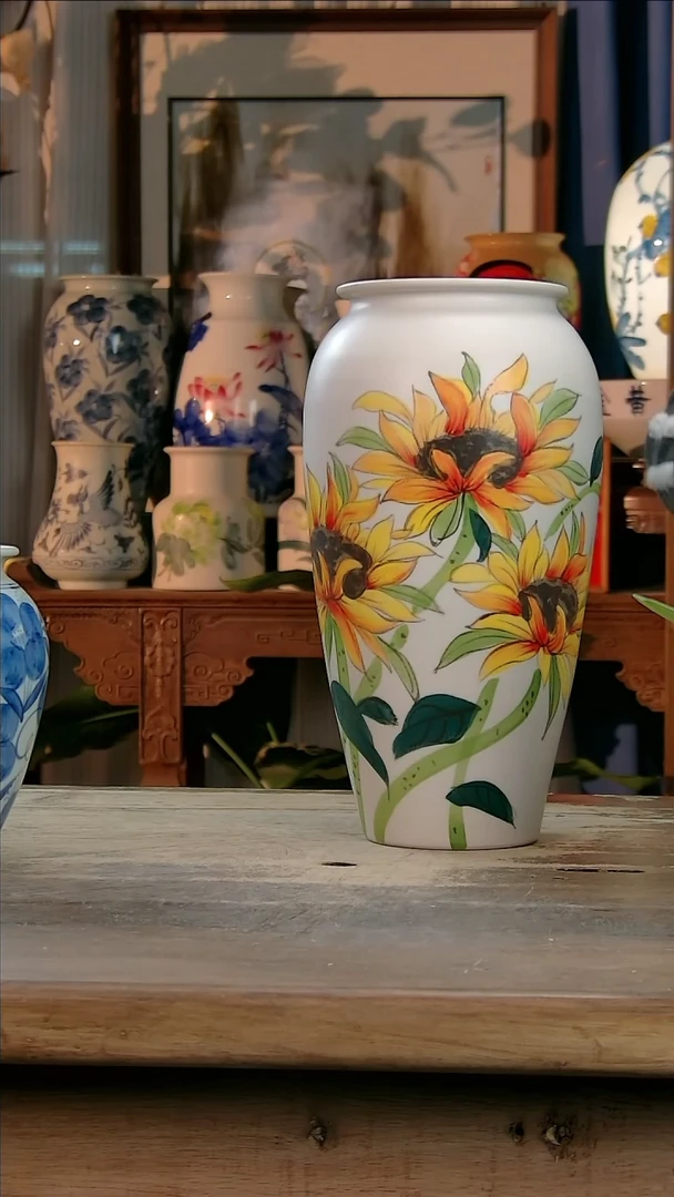 【闪购商品】瓷片景德镇纯手工釉下彩精品花瓶