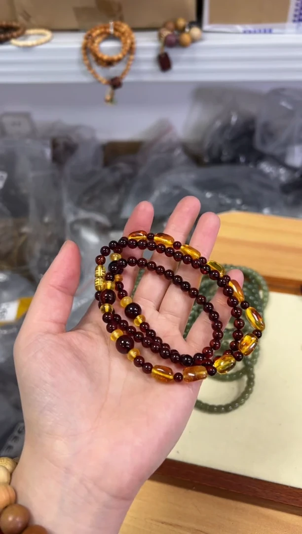 【闪购商品】血珀手链未镶嵌血珀花珀枣珠款项链[0240]