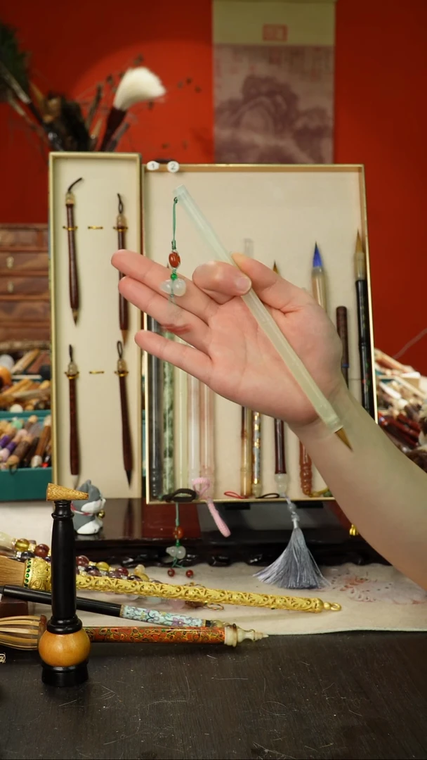 96号孤品高货毛笔链接 清水试笔 蘸墨不退