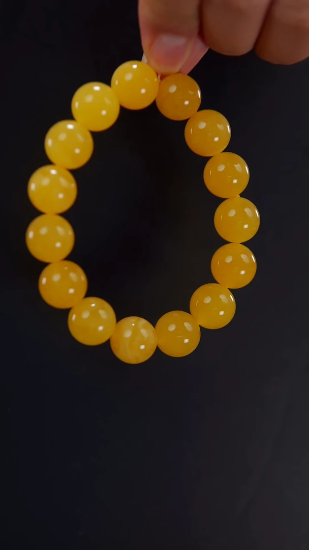 【闪购商品】蜜蜡手串未镶嵌24.66焦皮料圆珠手串