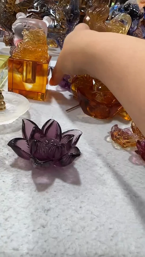 琉璃手工艺品莲花香插