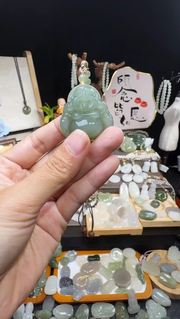 颈饰未镶嵌和田玉狂****?35高冰佛公