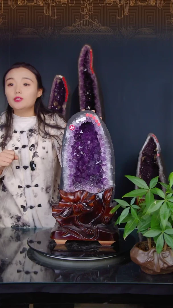 石材石材天然紫水晶摆件