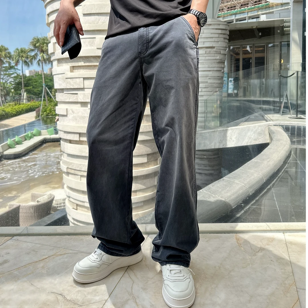 DIKALO FERRE/迪卡里奥 费雷D52XX689男士新疆长绒棉休闲裤直筒