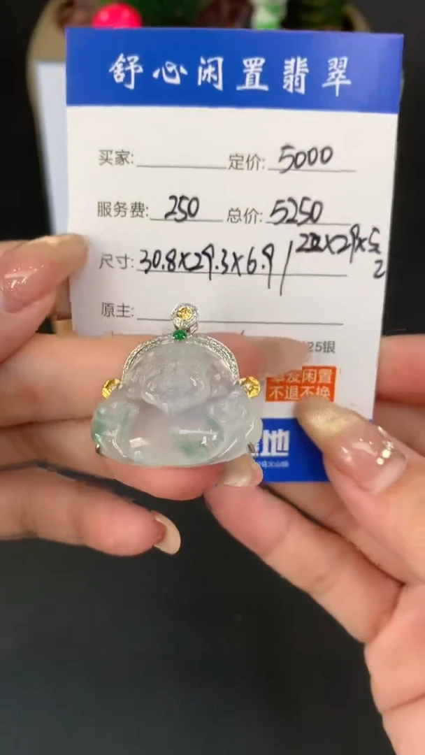 18K金镶嵌定制翡翠汽****玲B992