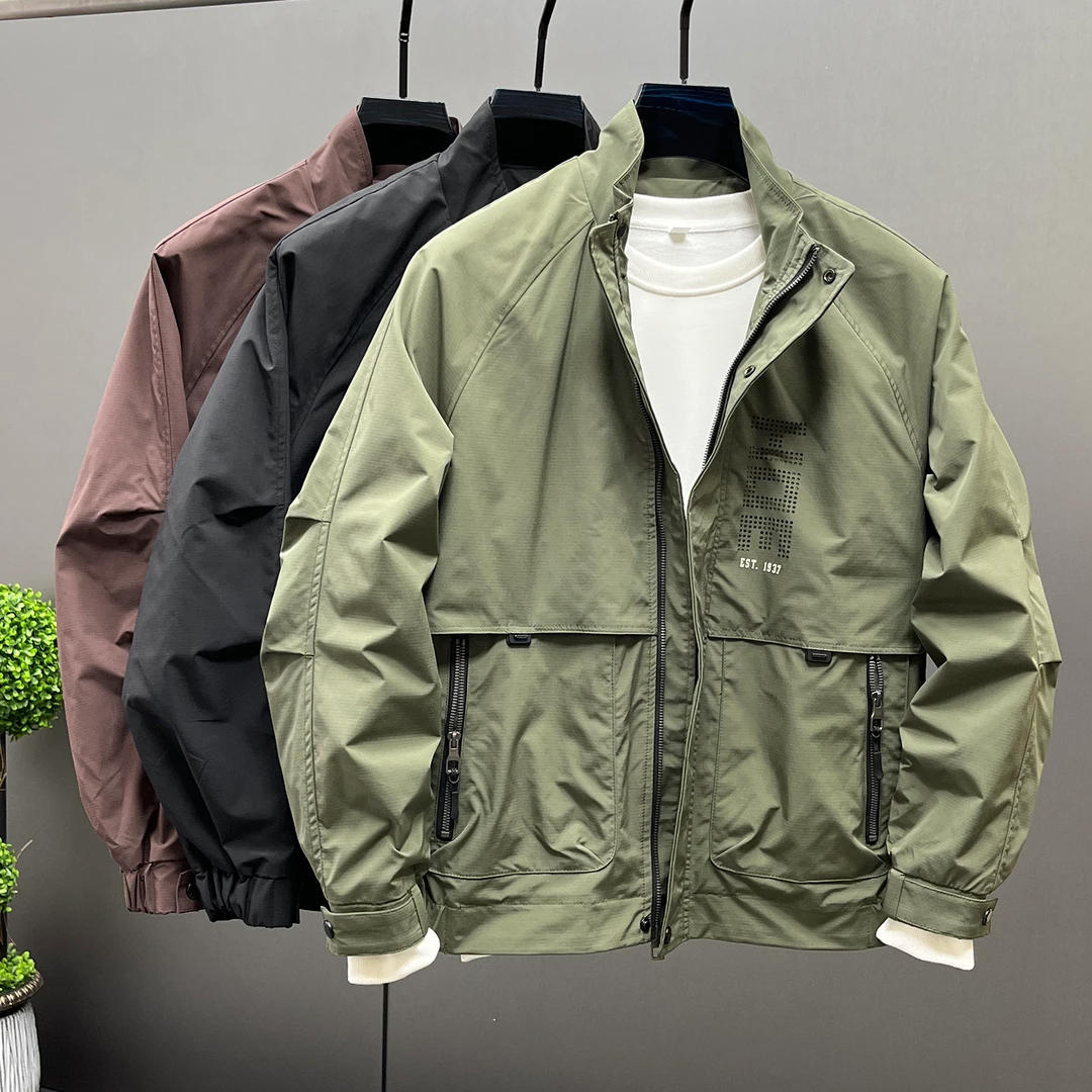 2025春季新款潮牌薄款夹美式痞帅外套男士高端立领设计感休闲夹克