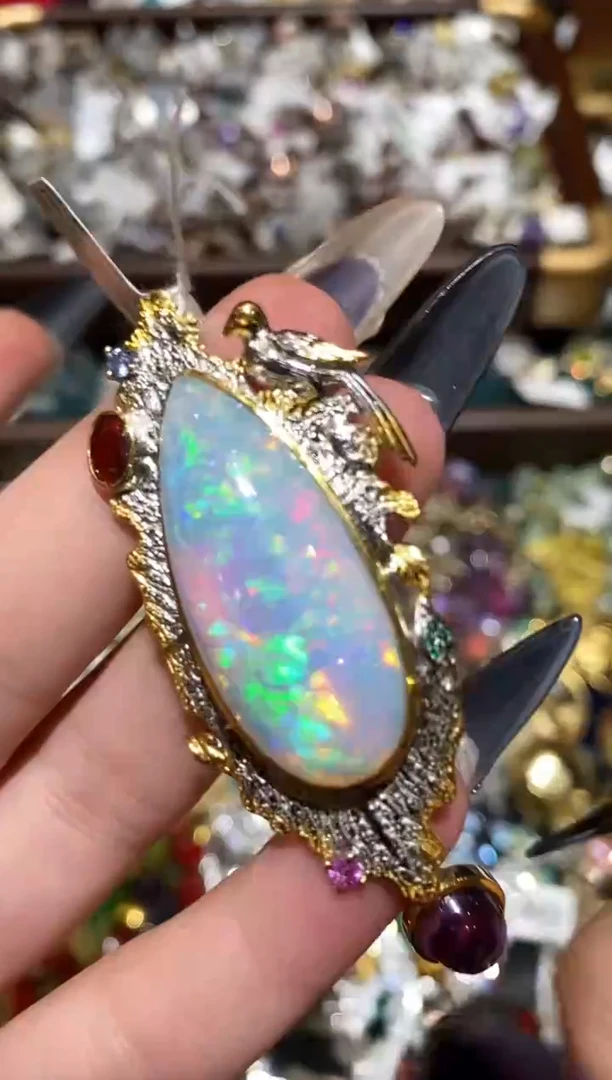 银S925镶嵌定制欧泊楚楚珠宝中古甄选不退换