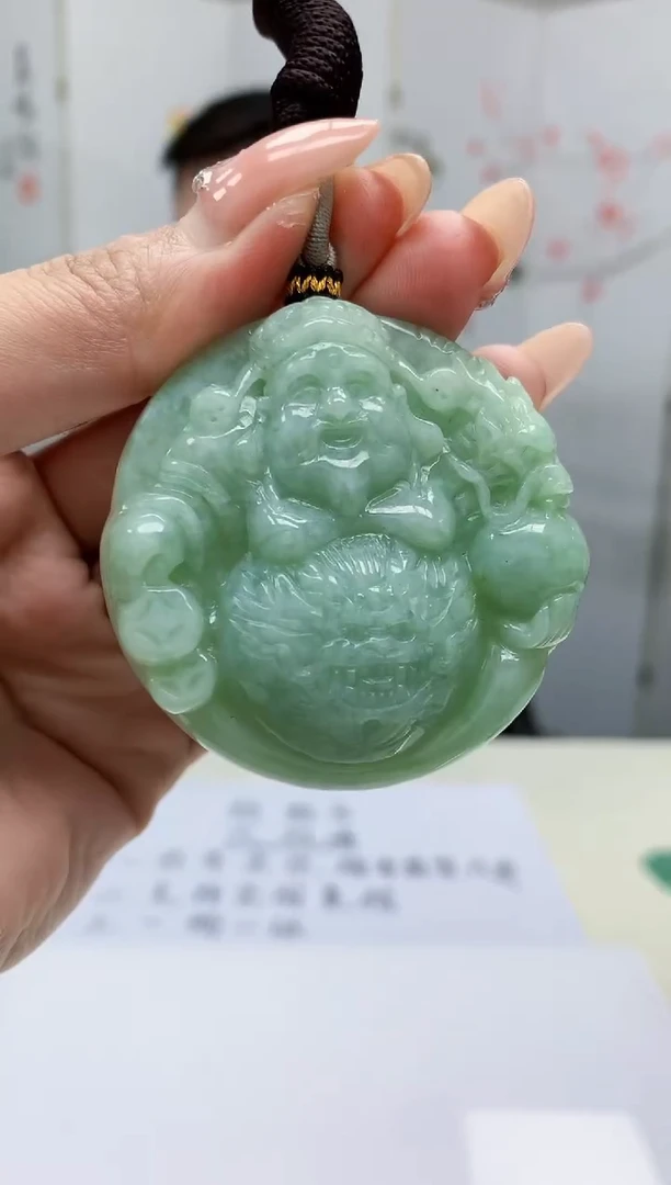 【闪购商品】定制翡翠未镶嵌5152MM-毛货挂件37