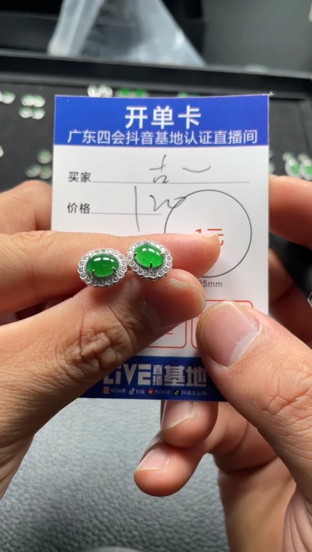 颈饰未镶嵌翡翠古**趣耳钉