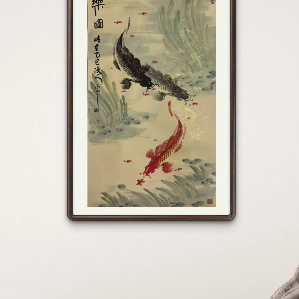薄林原创作品四尺/画芯/鱼乐图