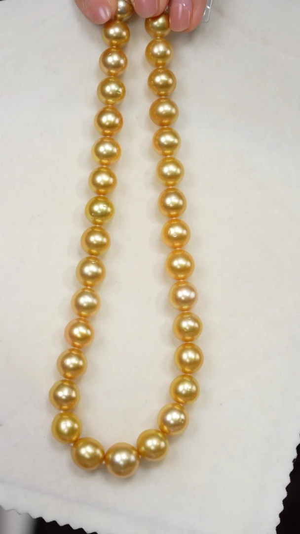 【闪购商品】海水珍珠项链14K金镶嵌金珠10-11mm