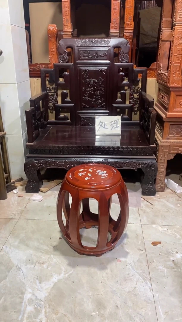 梨木花梨木44高鼓凳