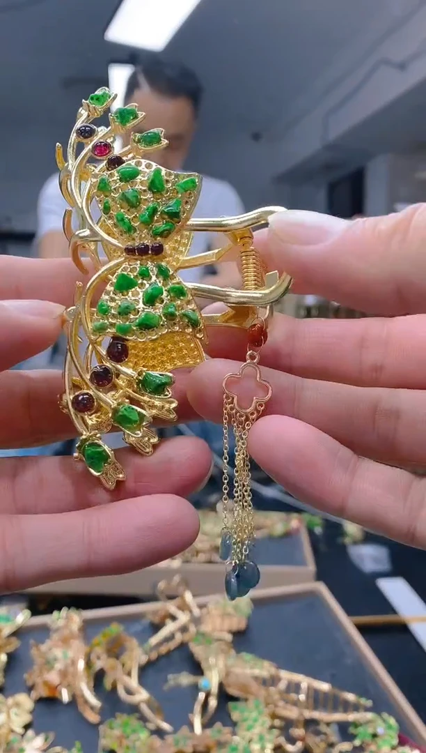 【闪购商品】翡翠耳饰合金0241翡翠发簪