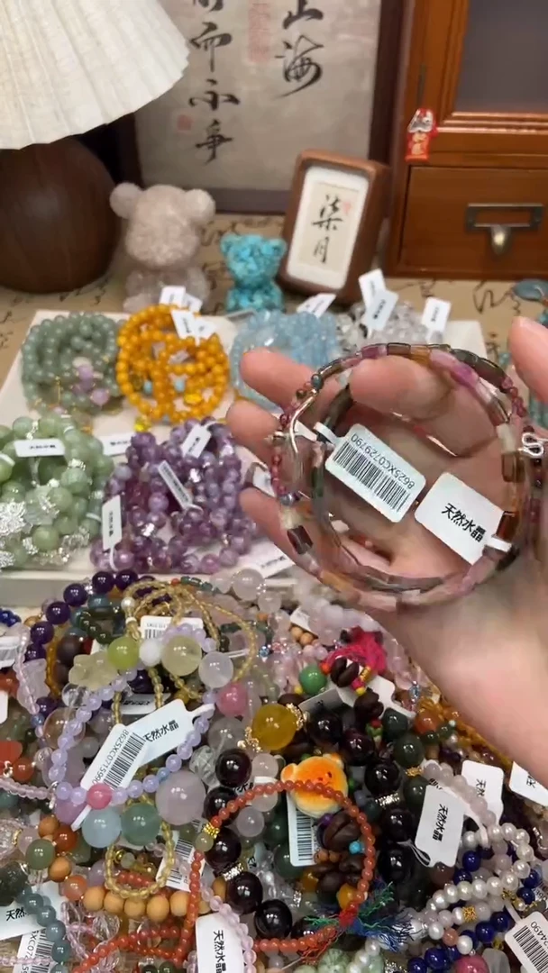 手链银S925镶嵌碧玺130