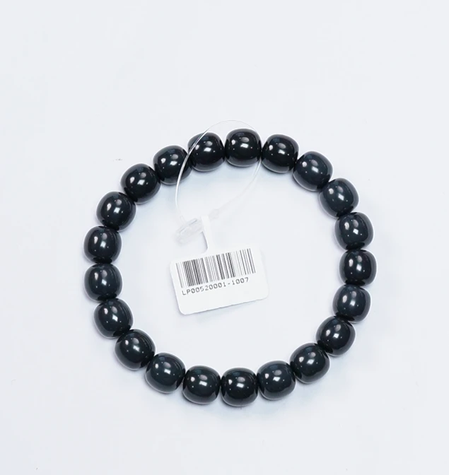 【吉玉0001-1007】和田玉墨玉手串9x10mm