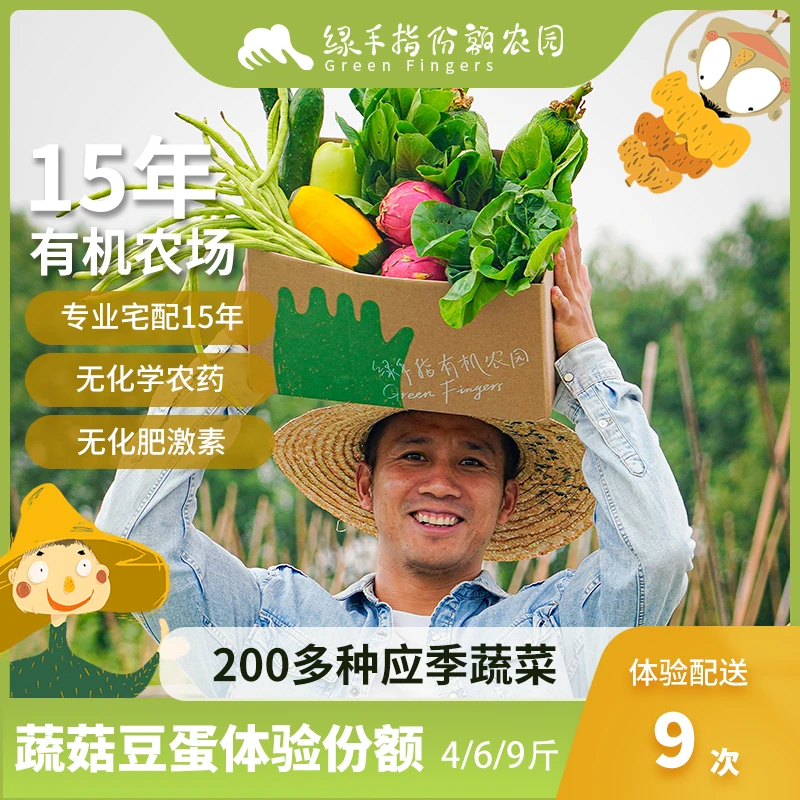 生态蔬菜蘑菇豆腐鸡蛋体验份额 配送9次 每次一箱