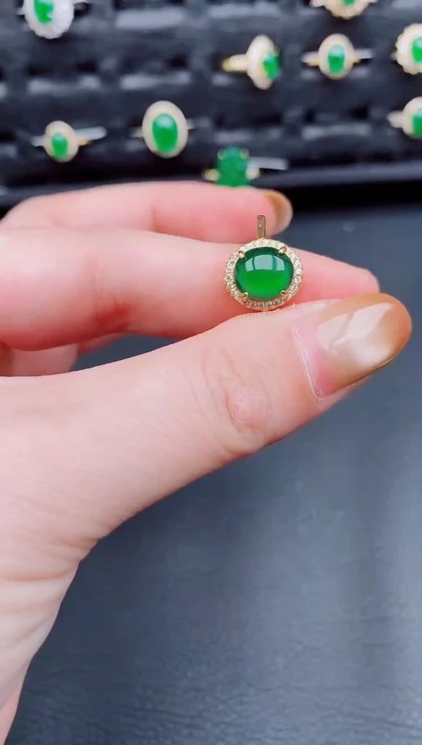 【闪购商品】翡翠戒指银S925镶嵌天然a货翡翠233