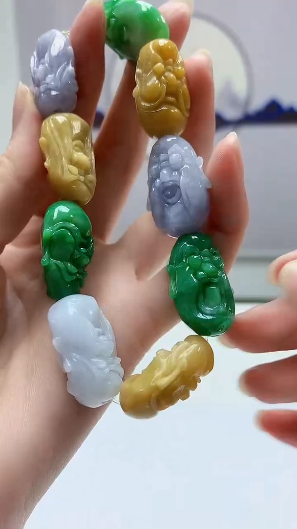 【闪购商品】定制翡翠未镶嵌4852zm-毛货手串215