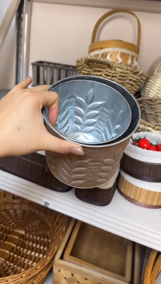 ?微瑕捡漏咖色套二小铁桶
