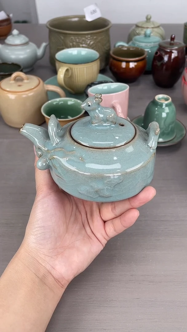 青瓷原产地仓储福利价微微暇没提梁没提梁