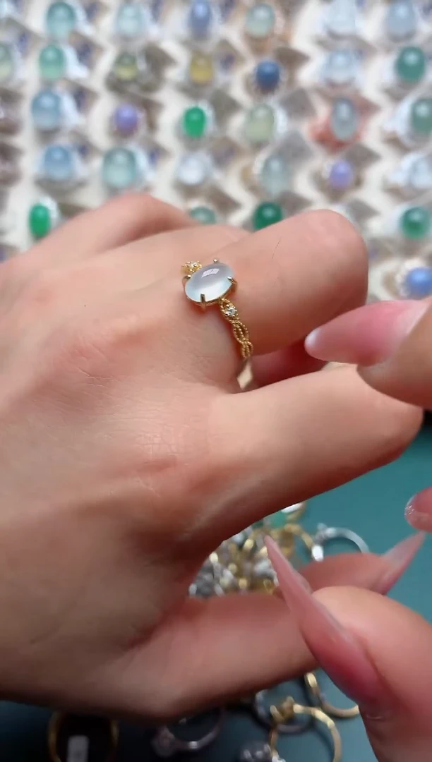 银S925镶嵌戒指翡翠.