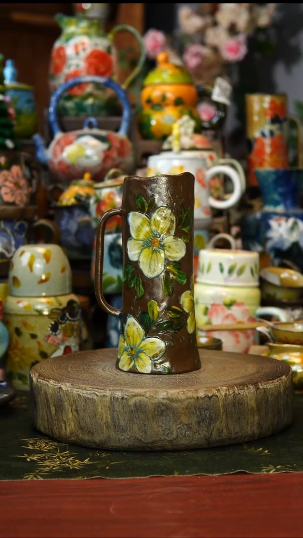 花瓶43景德镇手工釉下彩陶瓷