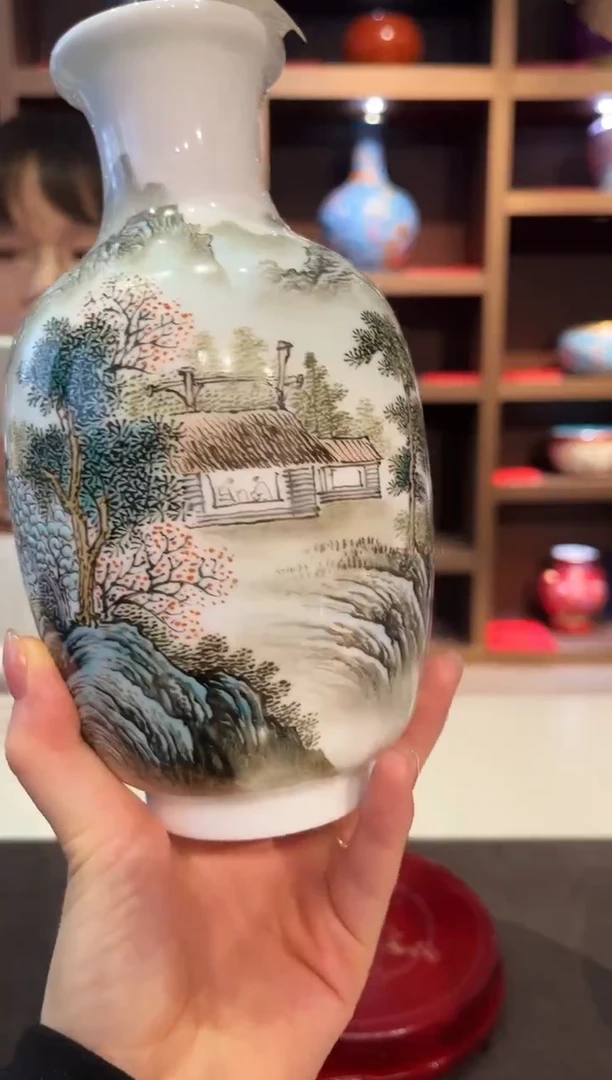 杯子常年展山水人家大肚赏瓶